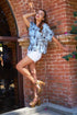 Blue Zebra Lace Top